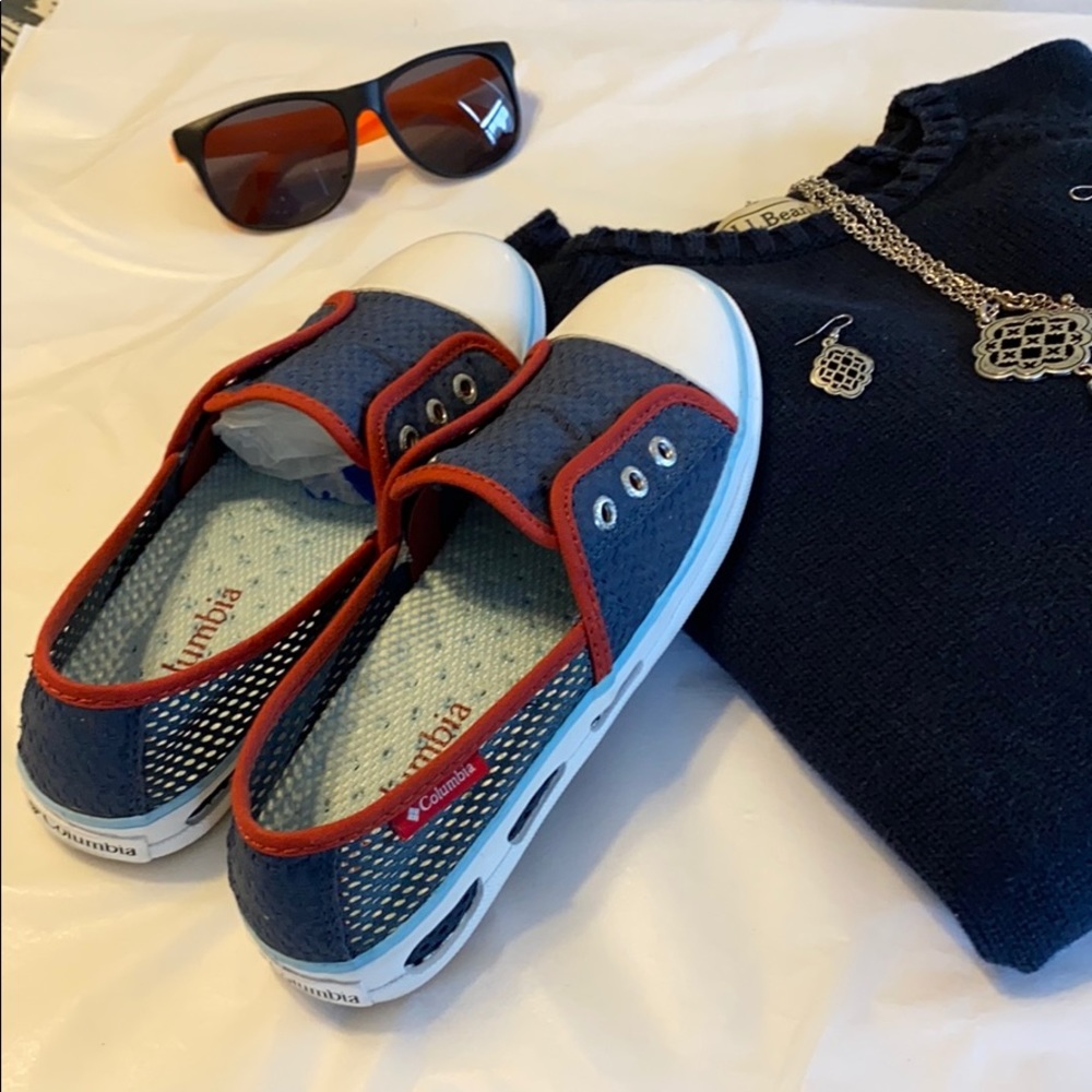 Columbia Loafers Red white and blue.